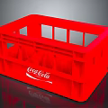 Red Coca Cola Plastic Crate With Brand Logo And Sturdy Design Features 3d model