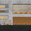 Various Modern Fireplace Designs With Burning Flames For Interior