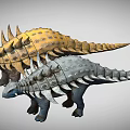 Yellow And Gray Dinosaur Models With Spiked Armor And Detailed Features