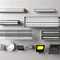 Different Types Of Modern Lighting Fixtures With Strip Panel And Round Designs