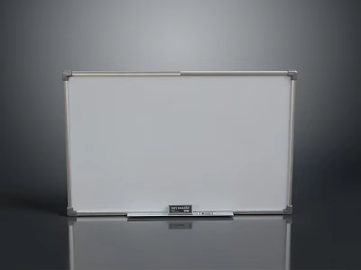 Durable Silver Framed Whiteboard With Smooth Writing Surface And Bottom Label 3d model