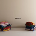 Poliform Colorful Patterned Leisure Chairs With Vibrant Design And Metal Frame