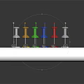 White Organizer with Colorful Push Pins and Paper Clips on