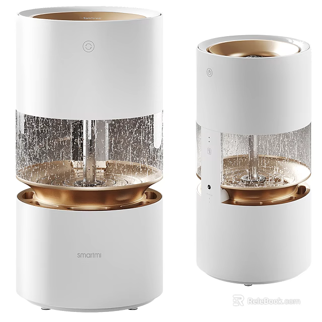 Smart White Daily Use Electrical Appliance With Transparent Section And Gold Base 3d model 