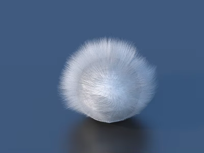 White Fluffy Ball Shaped Soft Household Decorative Item With Smooth Texture For Daily Use 3d model