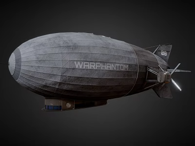 Warphantom Airship Gray Exterior Design Featuring Number 08 And Tail Propeller 3d model