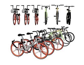 Modern bike sharing bike 3d model