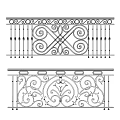 Ornate Wrought Iron Fence With Intricate Scroll Patterns And Gold Accents