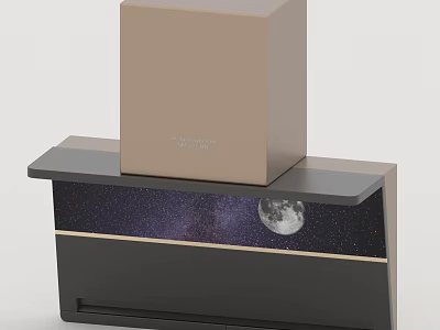 Daily Electrical Appliance Featuring Brown Cube Design And Starry Sky Moon 3d model