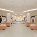 Modern Hospital Hall Hospital Front Desk 3d model