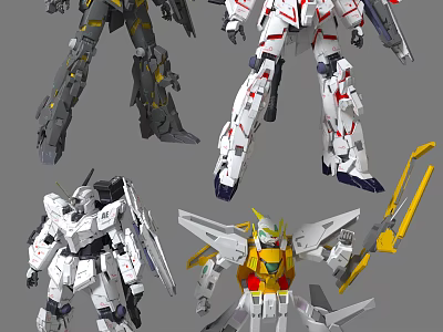 Smart Machines Showcasing Diverse Robot Models With Mechanical Features And Colorful Details 3d model