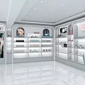 Beauty Retail Store Interior With Cosmetic Display Shelves And Skincare Products