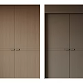 Modern Security Doors With Double Panel Design Light Brown Wood Grain And Dark Brown Finish