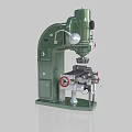 Green Industrial Vertical Milling Machine With Worktable Control Knobs And Adjustable Lamp 3d model