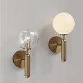 Modern Wall Sconces With Brass Base And Transparent Globe Glass Shade For Indoor Home Lighting Decor