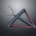 Triangular Metal Structure With Chain Link And Spiked Frame Design