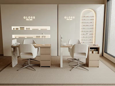 Modern Makeup Table and Chair Combination Nail Art Table and Chair Combination 3d model