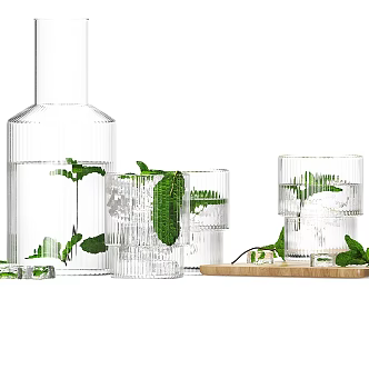 Modern Cup Restaurant Ornaments Beverage Glass Tableware Ornaments 3d model
