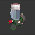 Industrial Motor Pump Equipment Featuring White Motor Housing Gray Pump Body And Red Control Valve