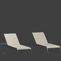 Modern Set Of Two Lounge Chairs With Metal Frame And Light Colored Cushions