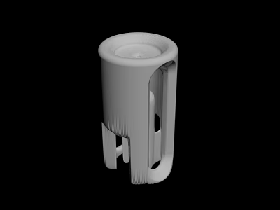 White Cylindrical Mechanical Component 3D Model With Hollow Structure And Base 3d model