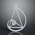 Stylish Modern White Geometric Fashion Pendant With Triangular Circular Design