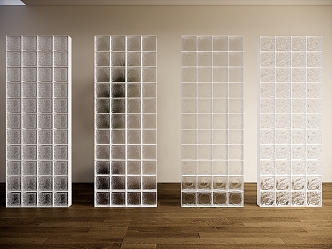 Glass brick partition 3d model