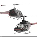 Red And Gray Model Helicopters With Rotors And Detailed Fuselage Design