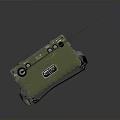 Vintage Military Radio Communication Device with Long Antenna Green Metal Case and Carry Straps