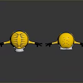 Minions Yellow Animated Characters With Blue Overalls Goggles And Outstretched Arms