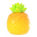 Bright Yellow Pineapple With Green Leafy Top And Textured Surface On White Background 3d model