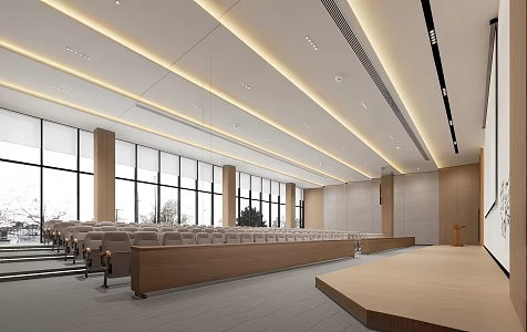 Modern Stairway Conference Room 3d model