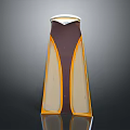 Modern Weapon Design With Tapered Shape Brown Orange Accents And Transparent Panels