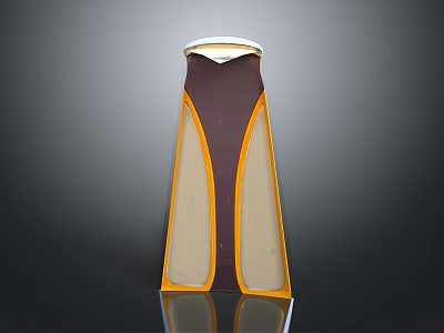 Modern Weapon Design With Tapered Shape Brown Orange Accents And Transparent Panels 3d model