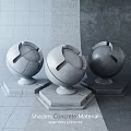 Gray Stone Spherical Components With Hexagonal Bases And Sculptural Design 3d model
