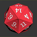 Red Polyhedral Commercial Equipment Dice With Numbered Faces For Business And Gaming Events