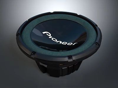 Pioneer Computer Audio Component With Circular Black Design For PC Sound System 3d model