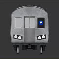 3D Silver Subway Train Model with Windows Doors and Reflective Surface on Gray Background 3d model