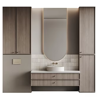 modern sink bathroom cabinet 3d model