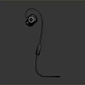 Modern Black Ear-hook In-ear Headphones With Comfortable Fit And Cable Design