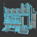 Industrial Building Design Featuring Multi level Metal Structure Chimneys And Pipes
