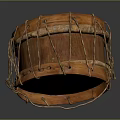 Traditional Handcrafted Wooden Drum With Leather Drumhead And Rope Bindings