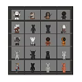 Assorted Collectible Figures Displayed On Multi Tiered Shelves In Various Colors