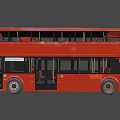 Red Double Decker Bus Exterior View With Modern Design On Dark Background 3d model