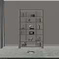 Modern Layered Glass Shelf Bookcase With Metal Frame Books And Decorations