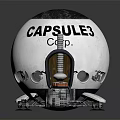 Capsule3 Corp Spherical Capsule Featuring White Body Black Top Red Dots And Ladder