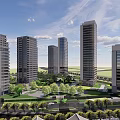 Modern High Rise Residential Complex With Lush Greenery And Central Swimming Pool