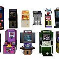 Combination of modern game consoles game equipment 3d model