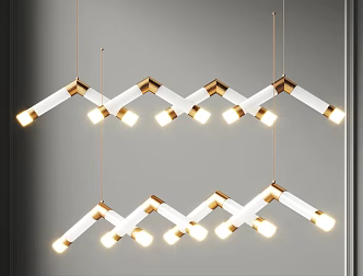 Modern Chandelier Long Strip Chandelier Restaurant Chandelier Art Chandelier 3d model