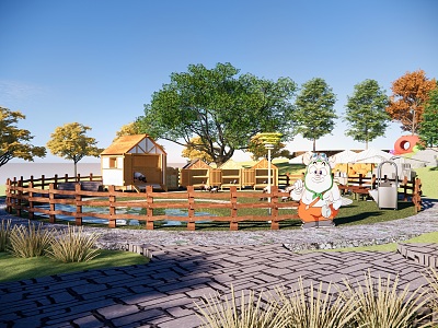 Modern Park Little Pig Paradise 3d model